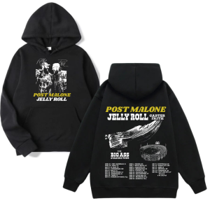 Post Malone & Jelly Roll Big Ass Stadium Tour 2026 Print Hoodie